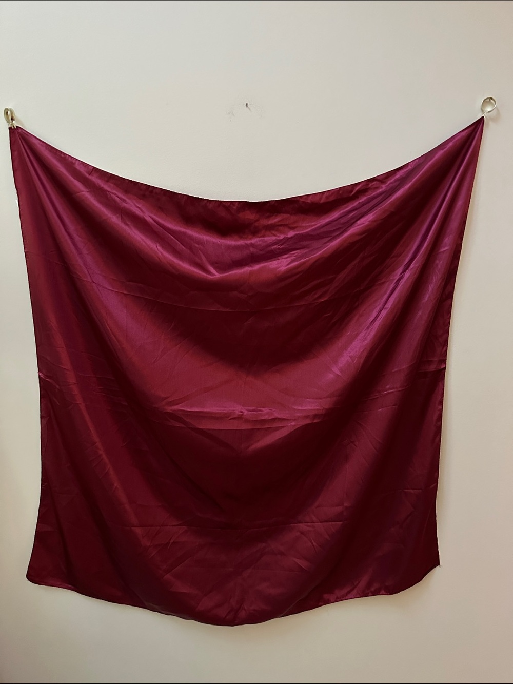 2/$20 Luxurious Wine Red Silk Scarf - Women's Wrap